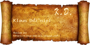 Klaus Dániel névjegykártya